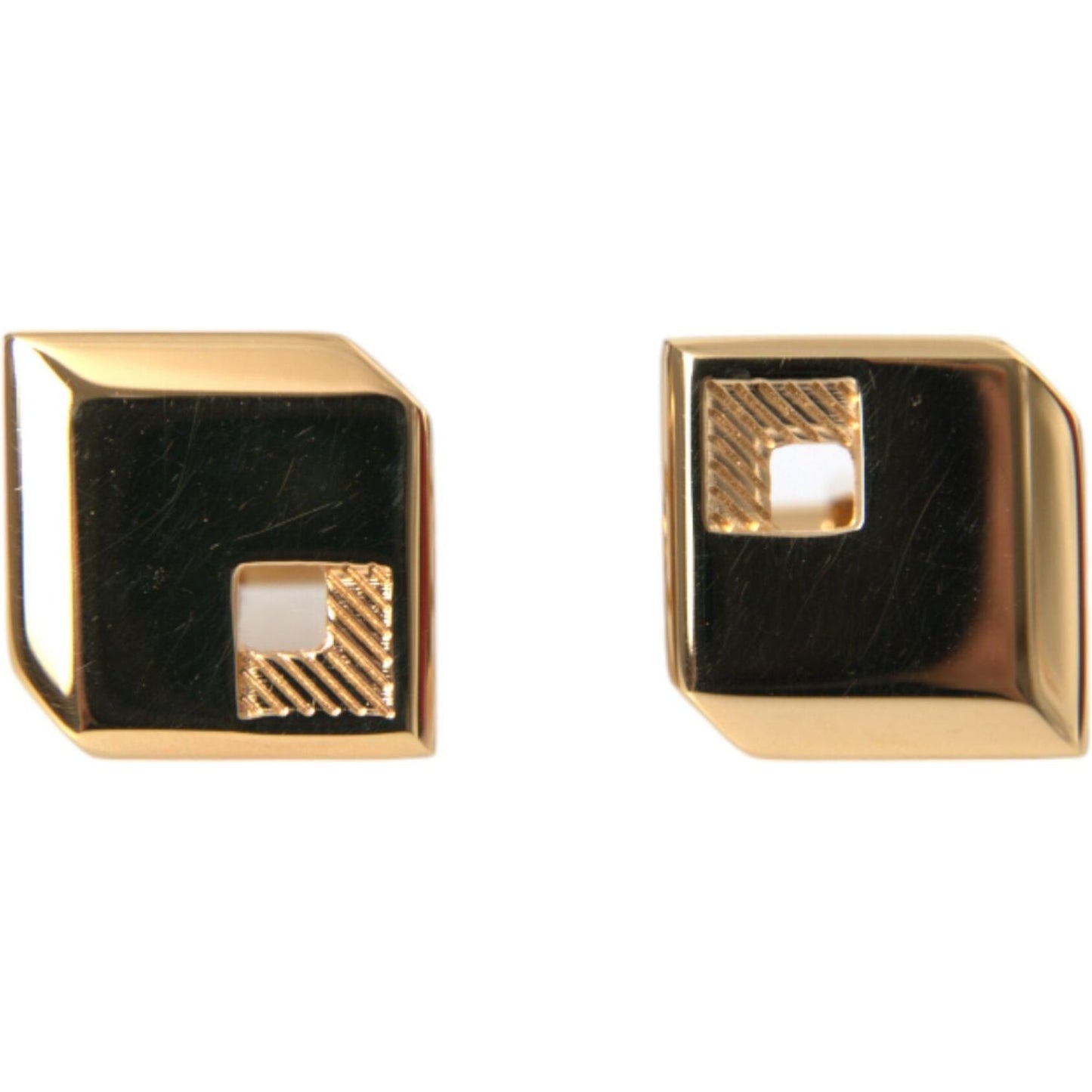 Dolce & Gabbana Gold Plated Metal Brass Square Pin Cufflinks Dolce & Gabbana