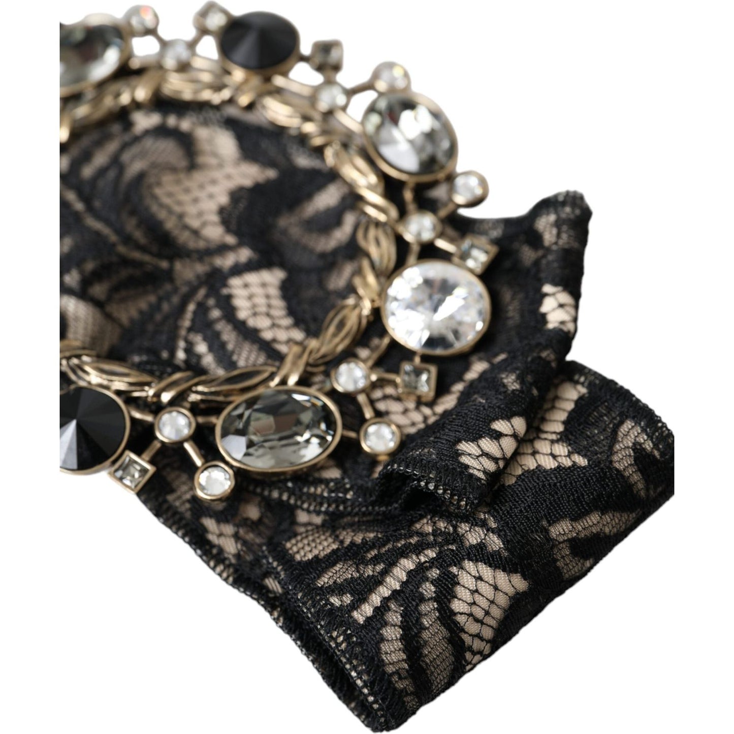 Dolce & Gabbana Black Lace Crystal Handmade Brooch Hair Pin FASHION ACCESSORIES Dolce & Gabbana