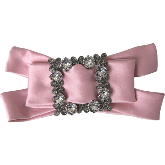 Dolce & Gabbana Pink Satin Crystal Jewelry Brooch Hair Pin FASHION ACCESSORIES Dolce & Gabbana