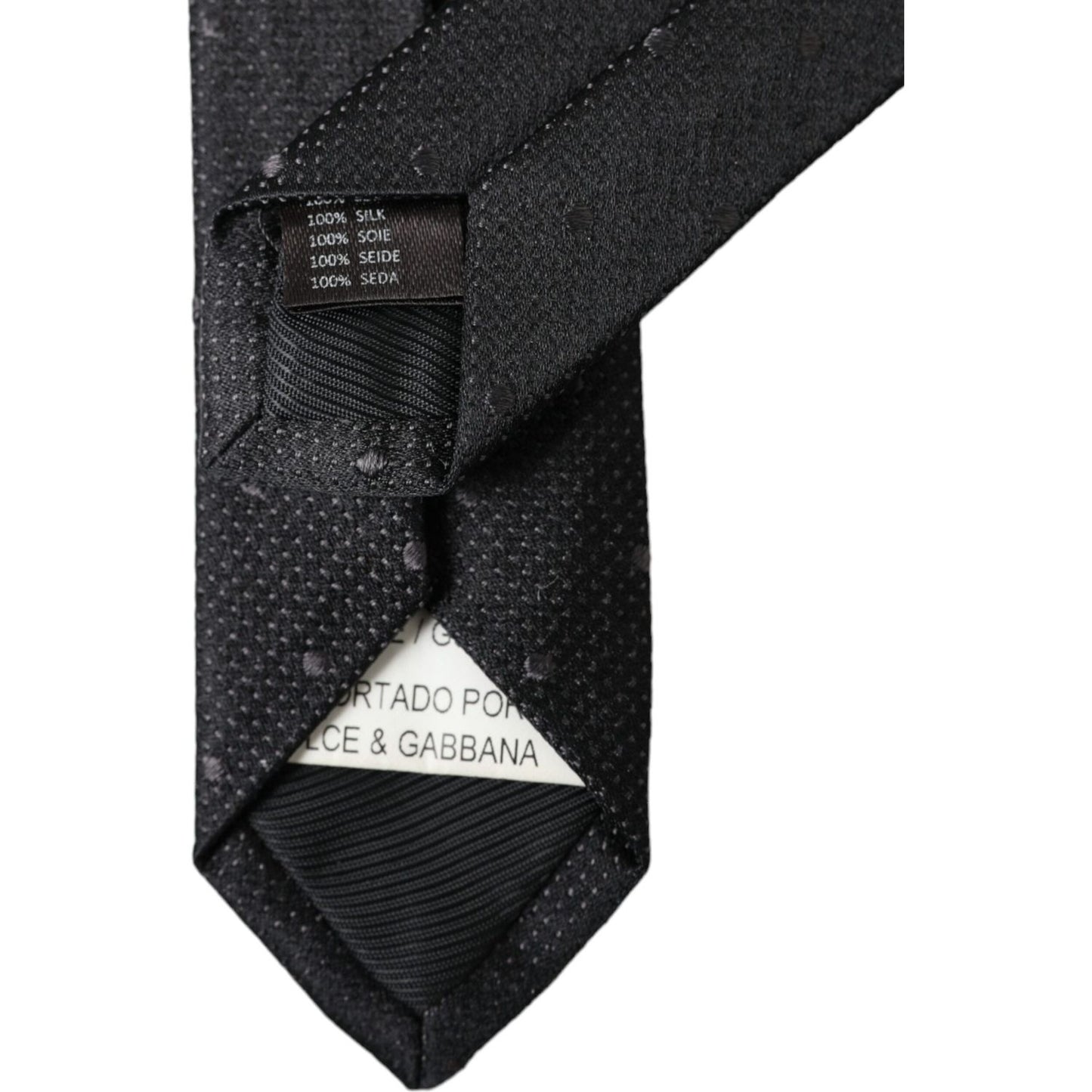 Dolce & Gabbana Men Black 100% Silk Fantasy Classic Men Tie Dolce & Gabbana