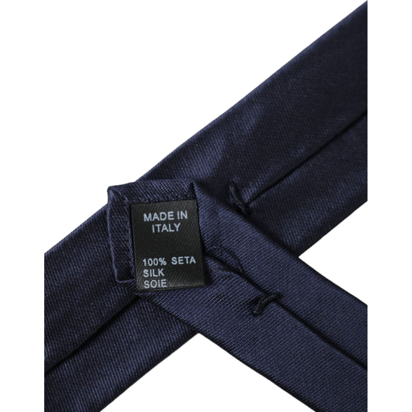 Dolce & Gabbana Blue Solid Silk Adjustable Tie Men Dolce & Gabbana