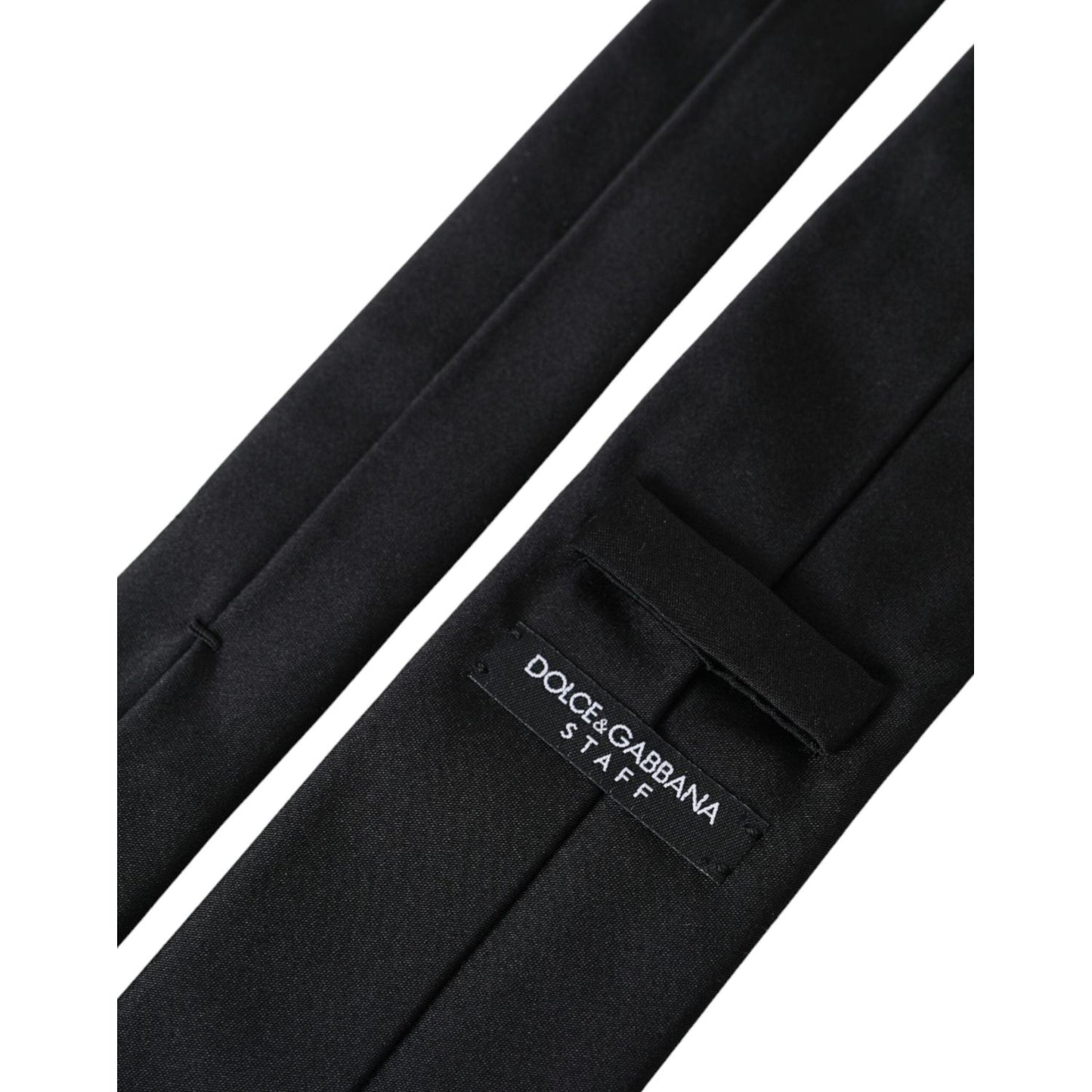 Dolce & Gabbana Black Solid Silk Adjustable Tie Men Dolce & Gabbana