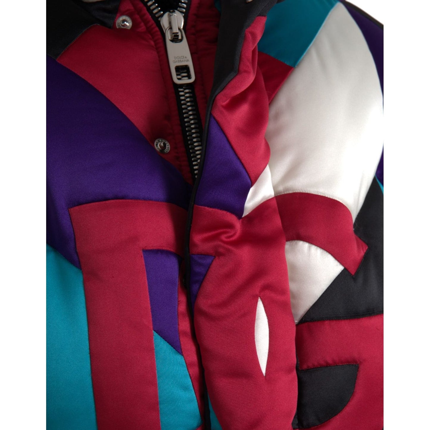 Dolce & Gabbana Multicolor Logo Windbreaker Puffer Jacket Dolce & Gabbana