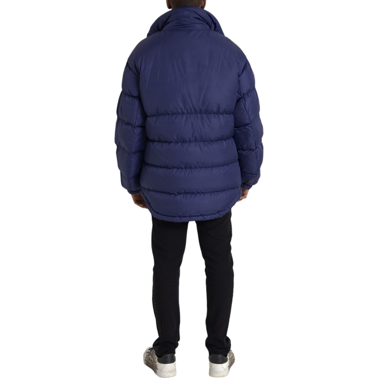 Dolce & Gabbana Navy Blue Quilted Windbreaker Puffer Jacket Dolce & Gabbana