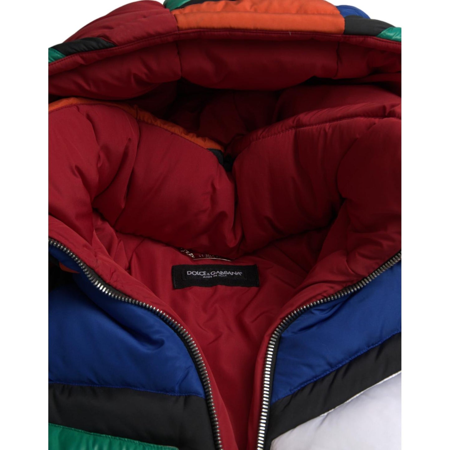 Dolce & Gabbana Multicolor Quilted Hooded Puffer Jacket Dolce & Gabbana