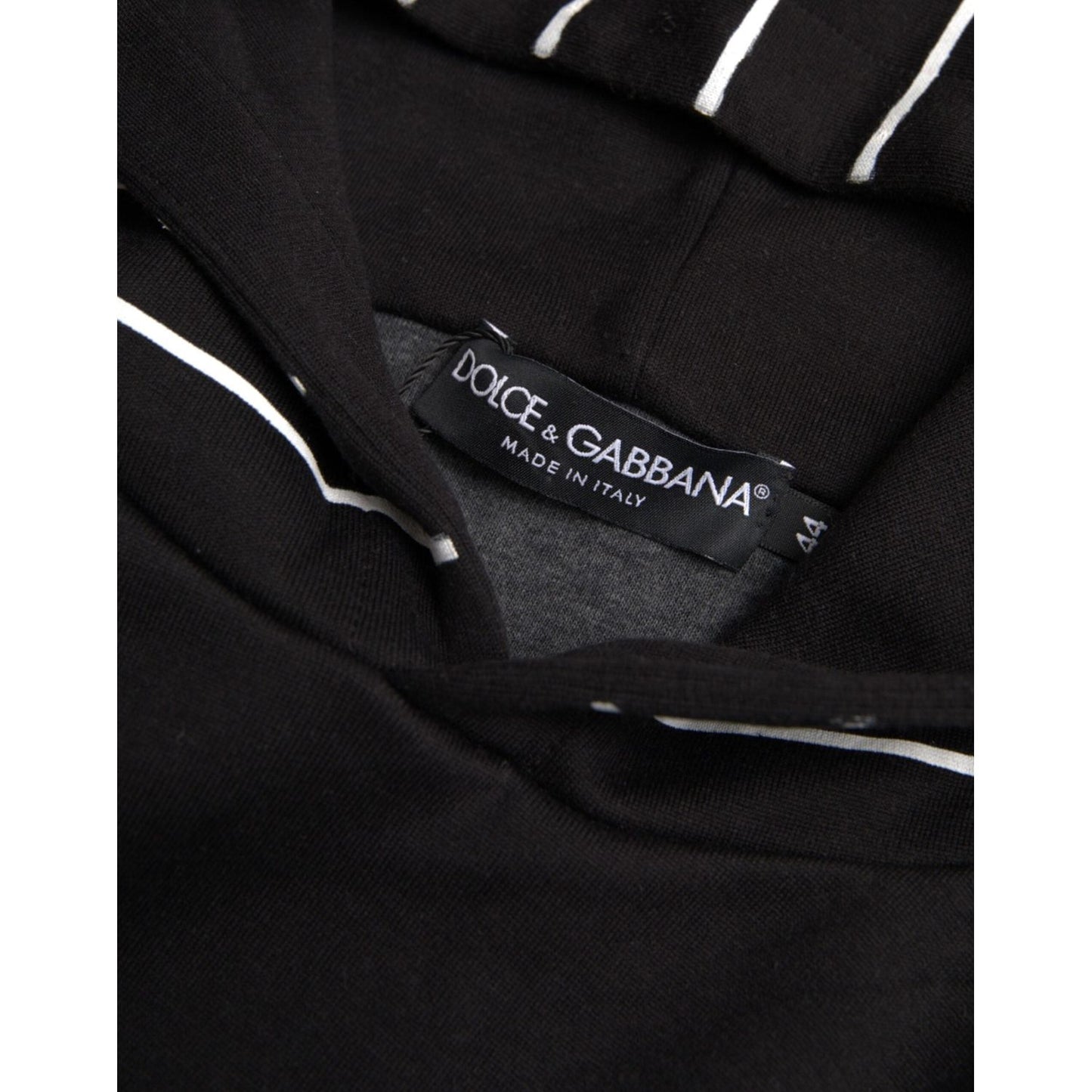 Dolce & Gabbana Black Patchwork Hooded Sweatshirt Sweater Dolce & Gabbana