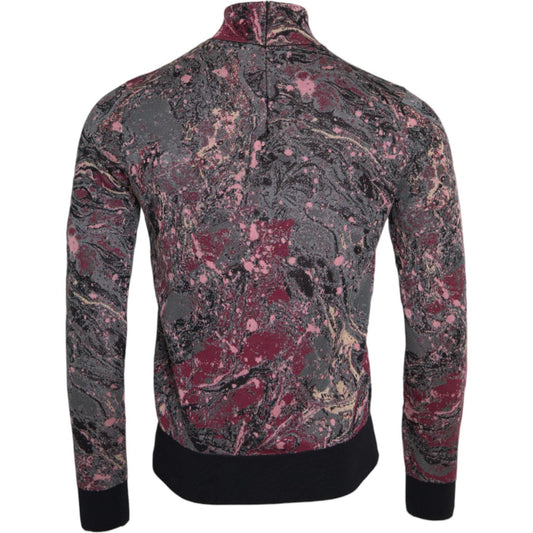 Dolce & Gabbana Multicolor Graphic Turtle Neck Men Sweater Dolce & Gabbana