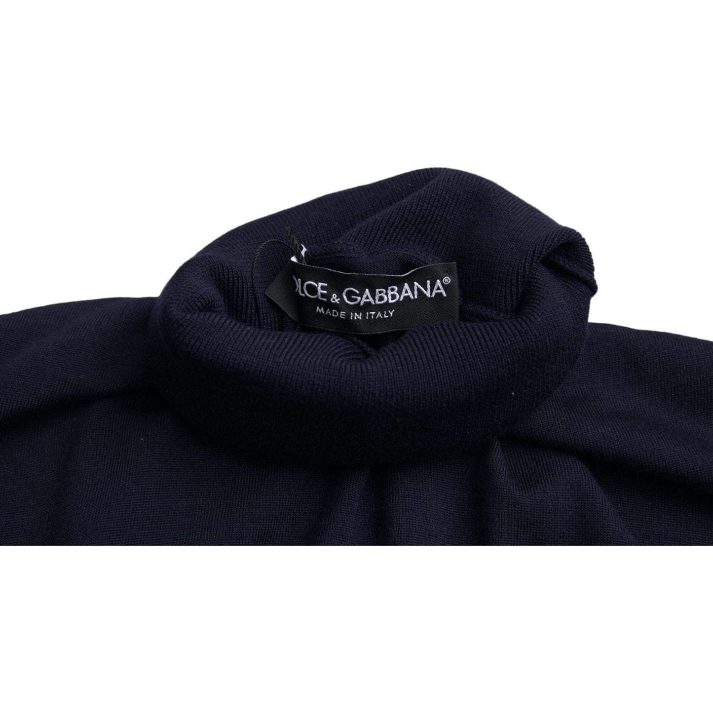 Dolce & Gabbana Blue Wool Crown Turtleneck Pullover Sweater Dolce & Gabbana