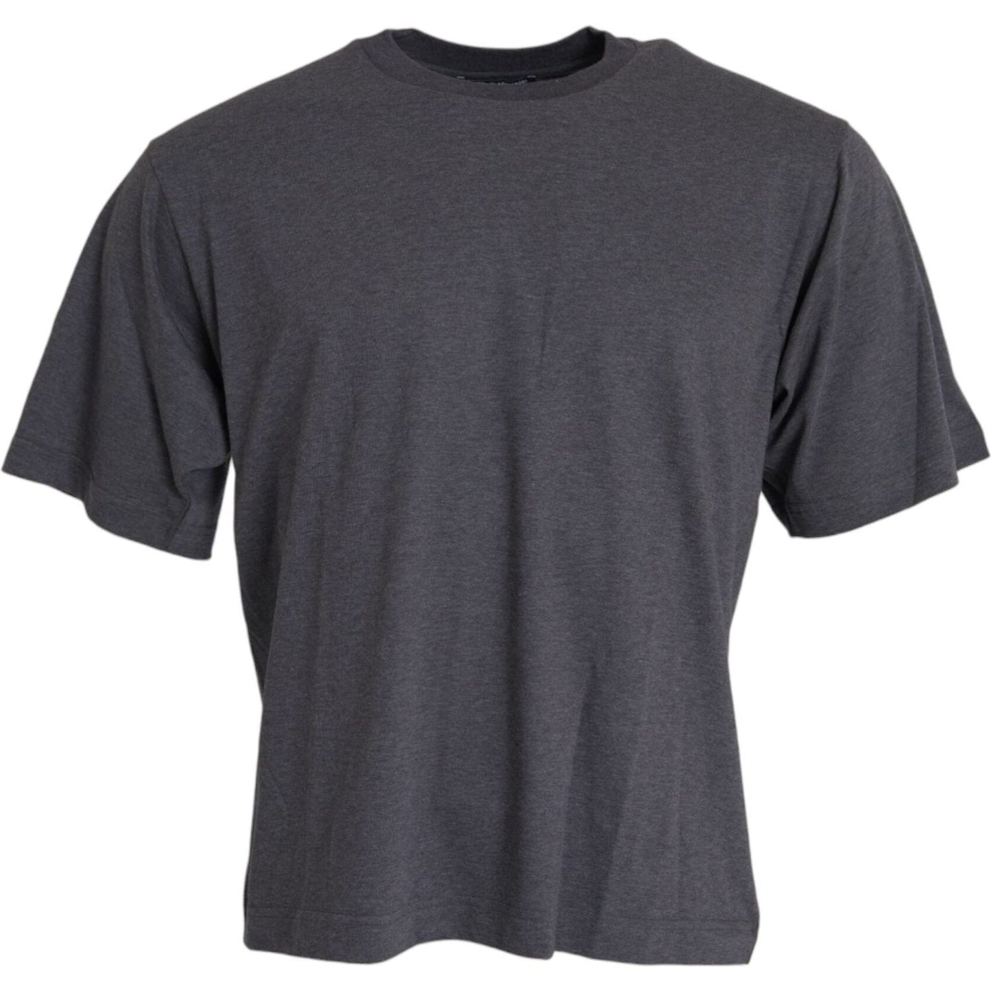 Dolce & Gabbana Gray Cotton Round Neck Short Sleeve T-shirt Dolce & Gabbana