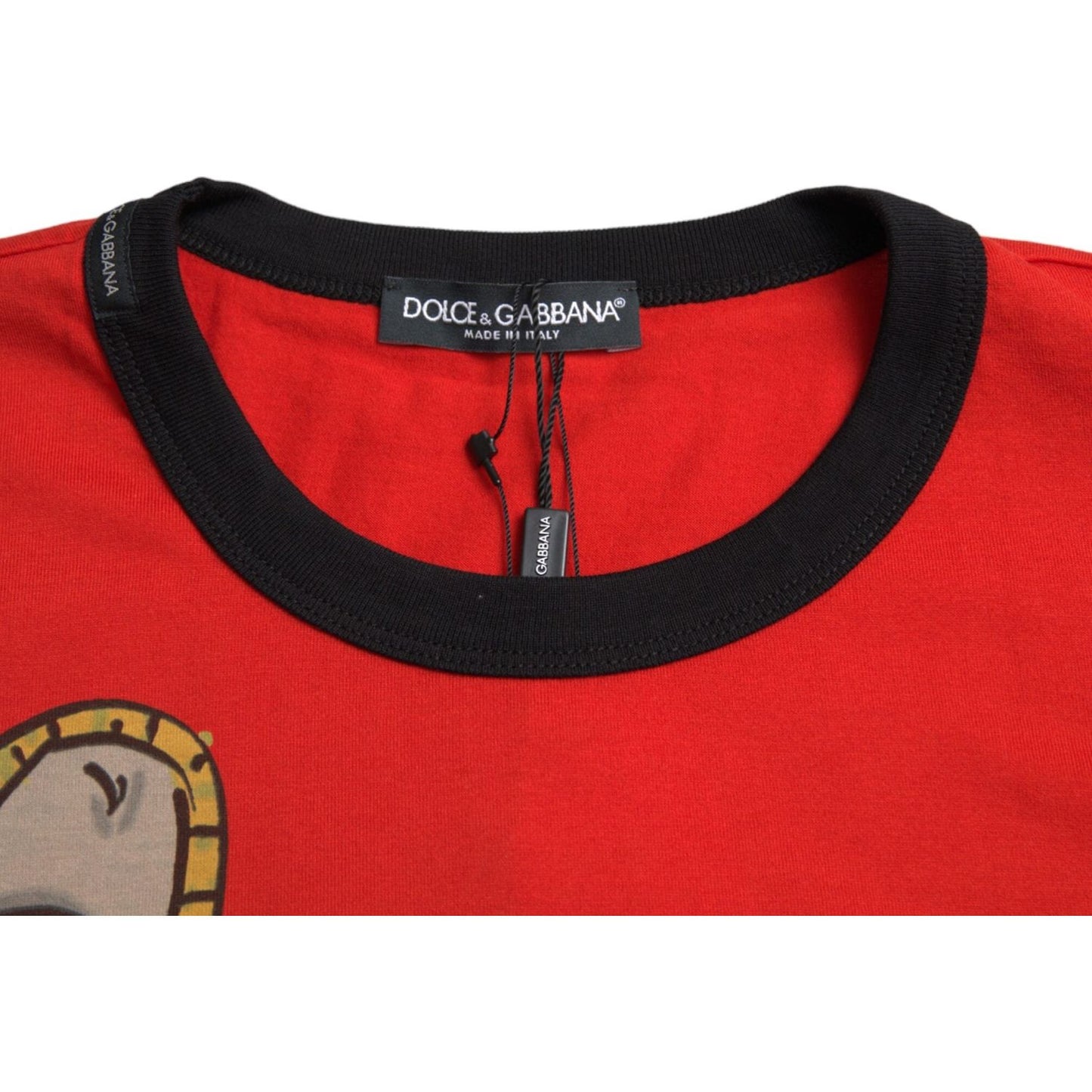 Dolce & Gabbana Red Cotton Top 2019 Year of the Pig T-shirt Dolce & Gabbana