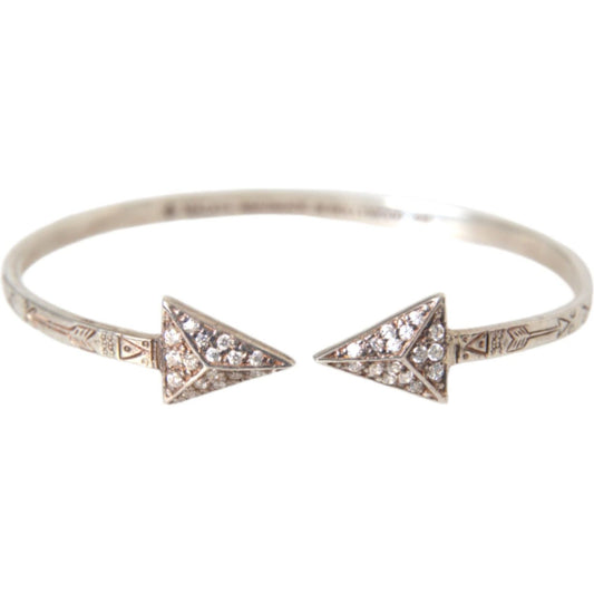 Nialaya Arrow Crystal 925 Silver Bangle Bracelet Women Nialaya