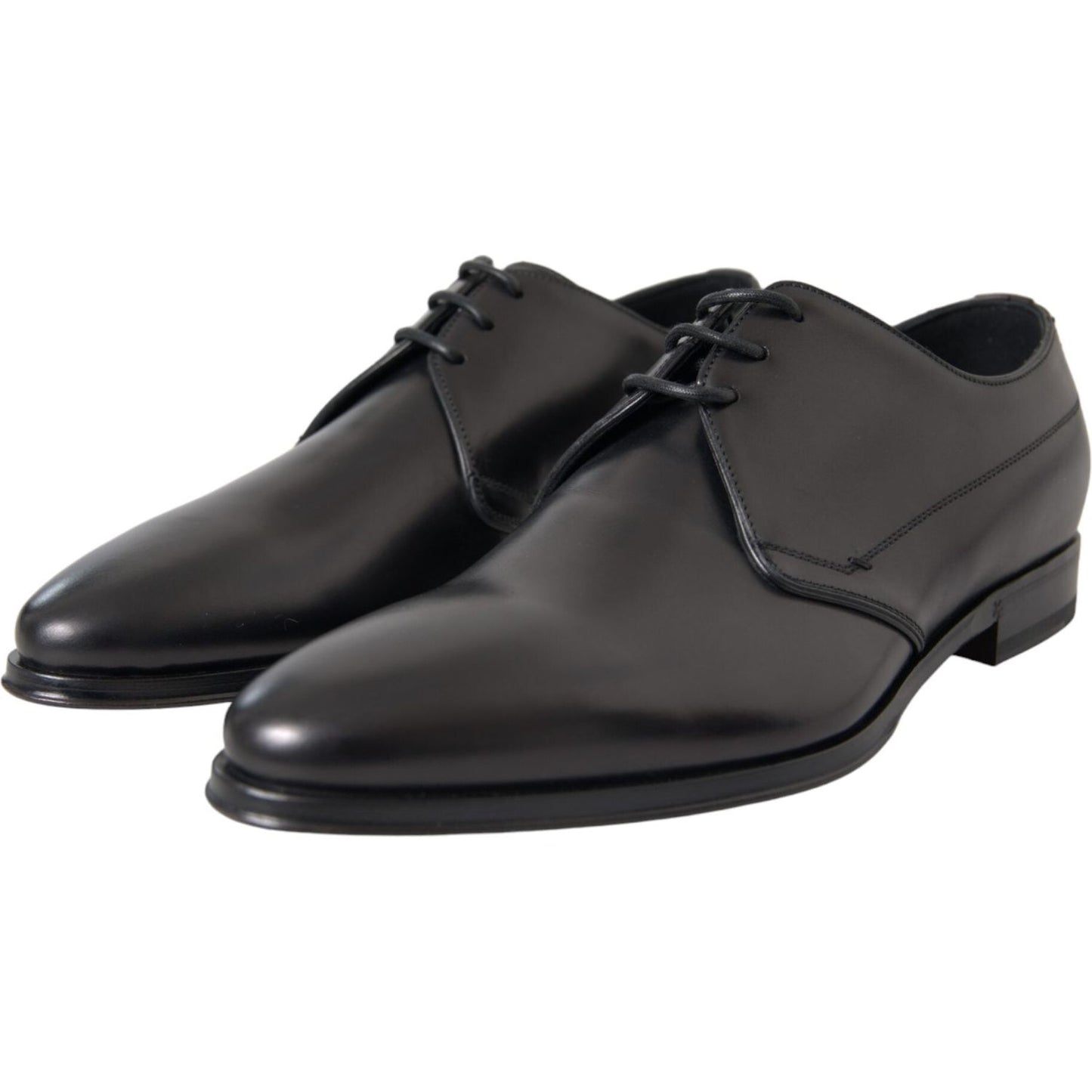 Dolce & Gabbana Black Leather Derby Formal Dress Men Shoes Dolce & Gabbana