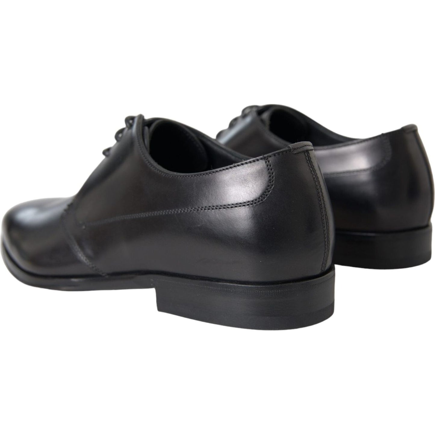 Dolce & Gabbana Black Leather Derby Formal Dress Men Shoes Dolce & Gabbana