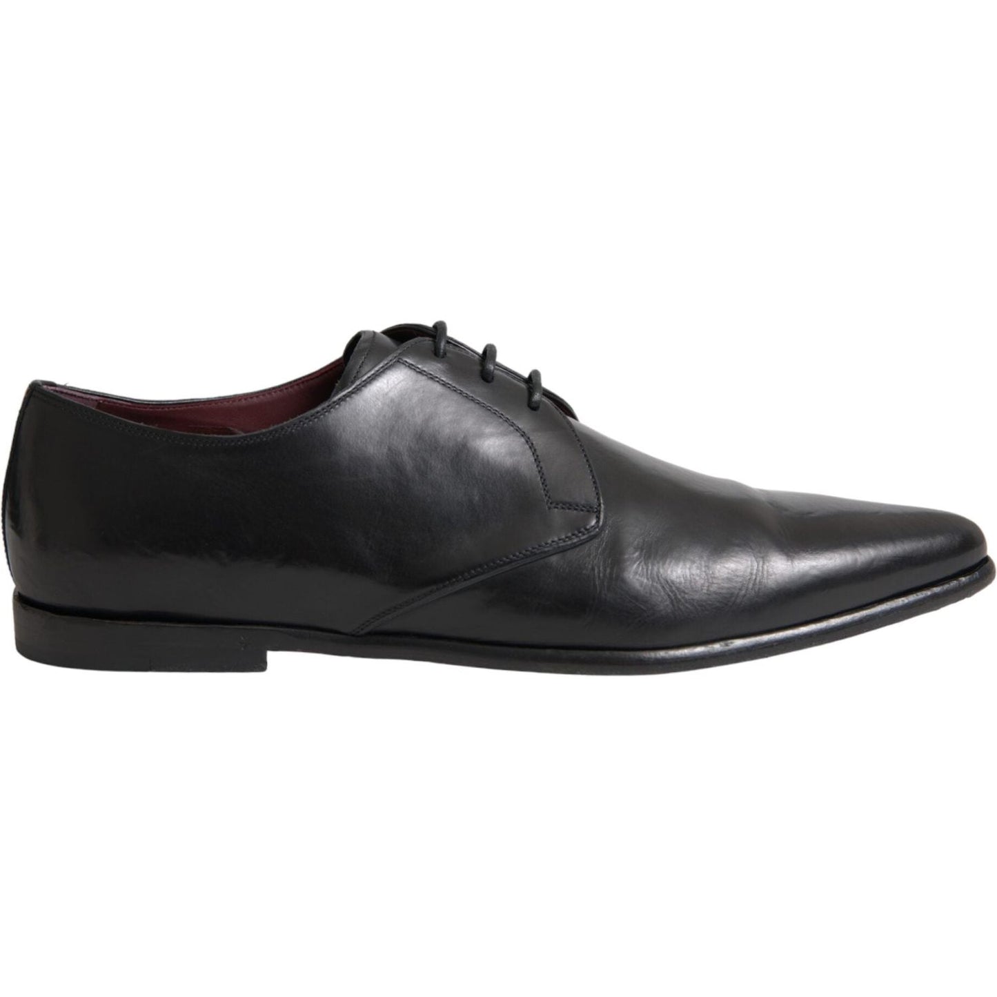 Dolce & Gabbana Black Leather Derby Formal Dress Men Shoes Dolce & Gabbana