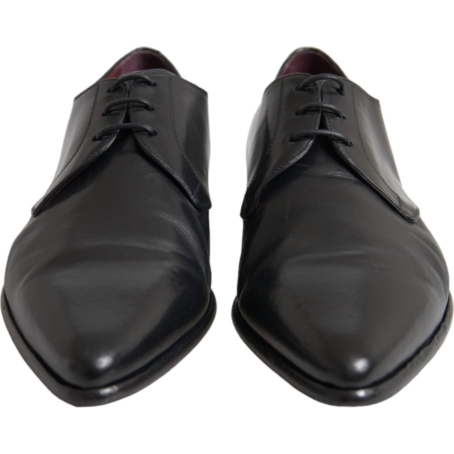 Dolce & Gabbana Black Leather Derby Formal Dress Men Shoes Dolce & Gabbana