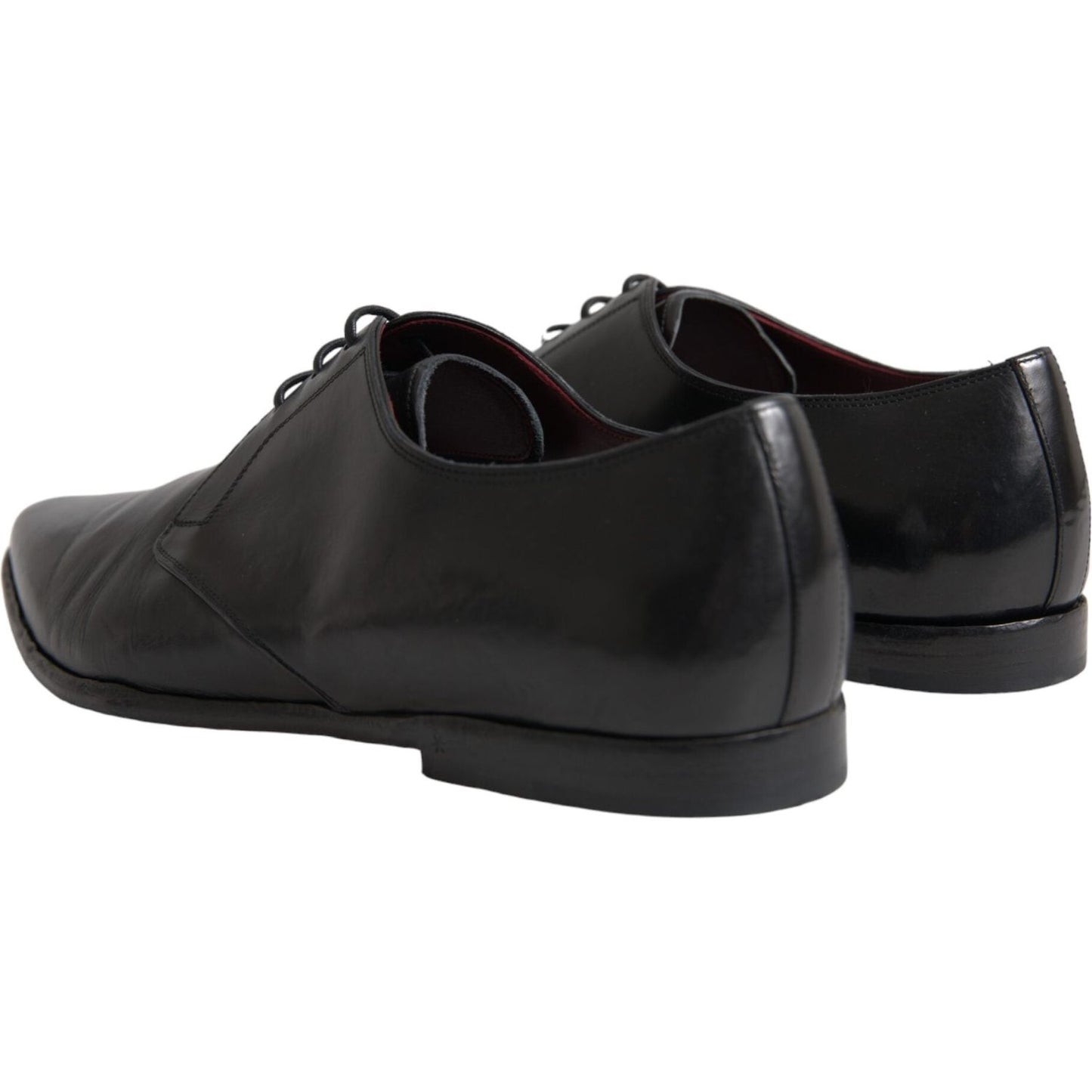 Dolce & Gabbana Black Leather Derby Formal Dress Men Shoes Dolce & Gabbana