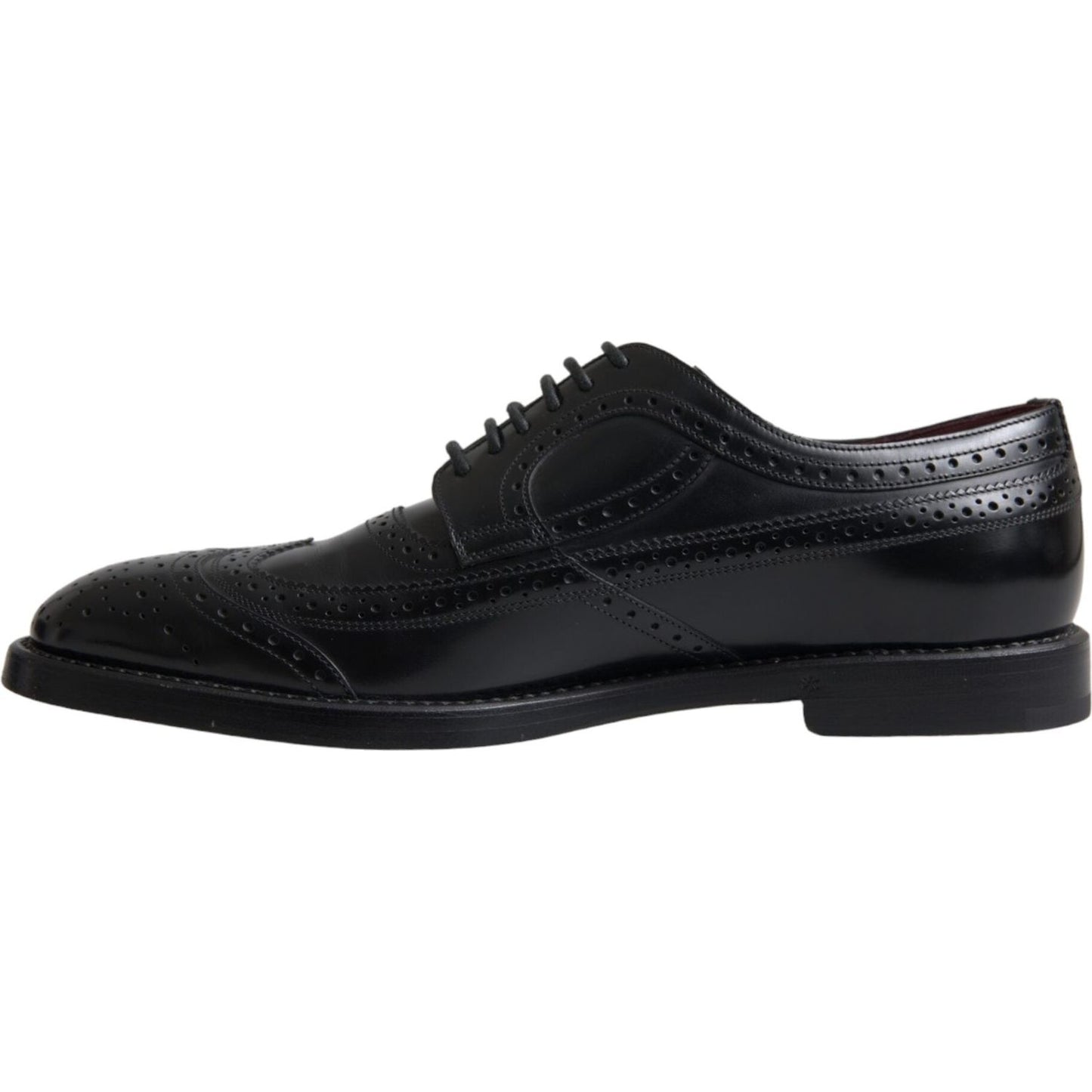 Dolce & Gabbana Black Leather Oxford Wingtip Formal Men Shoes Dolce & Gabbana