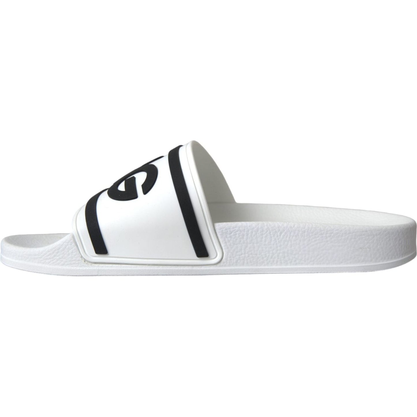 Dolce & Gabbana White Black Sandals Rubber Beachwear Shoes Dolce & Gabbana