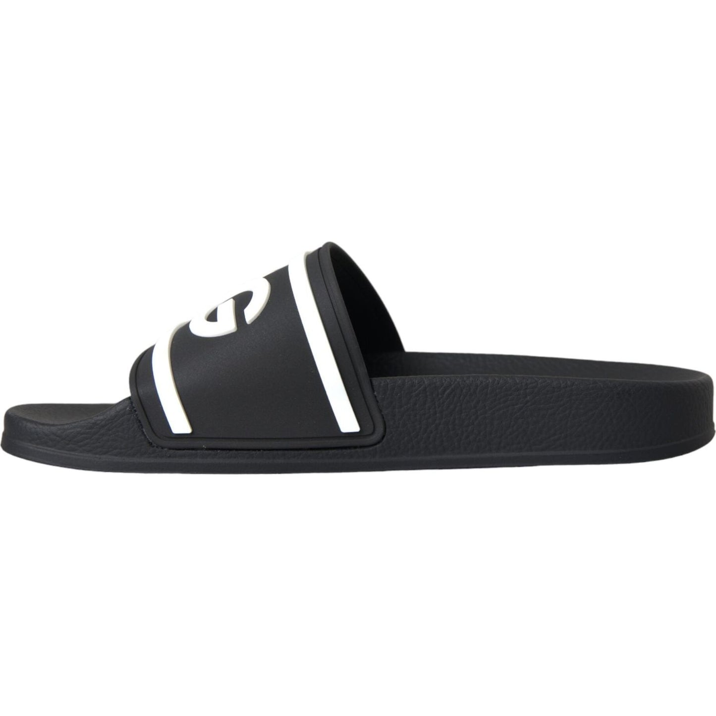 Dolce & Gabbana Black White Sandals Rubber Beachwear Shoes Dolce & Gabbana