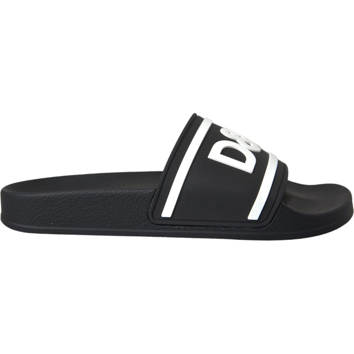 Dolce & Gabbana Black White Sandals Rubber Beachwear Shoes Dolce & Gabbana