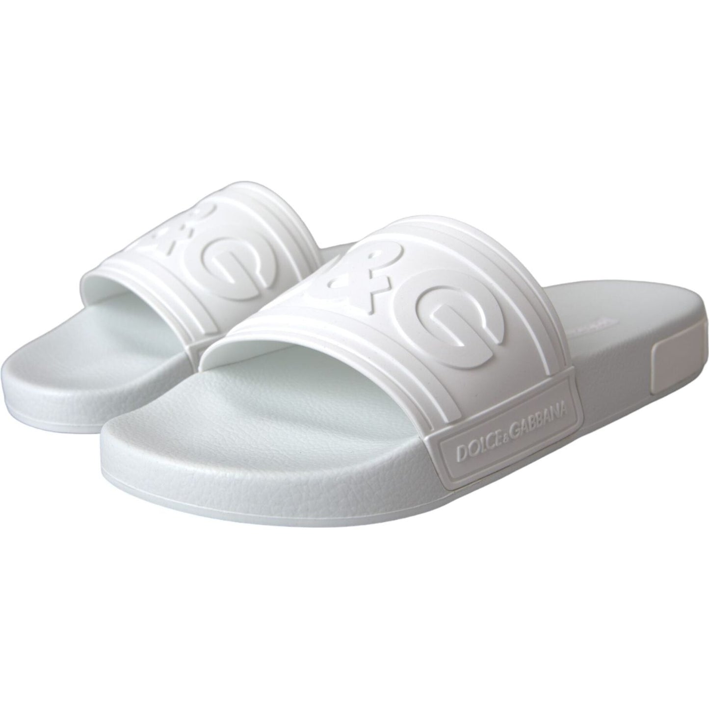 Dolce & Gabbana White Rubber Slides Sandals Beachwear Shoes Dolce & Gabbana