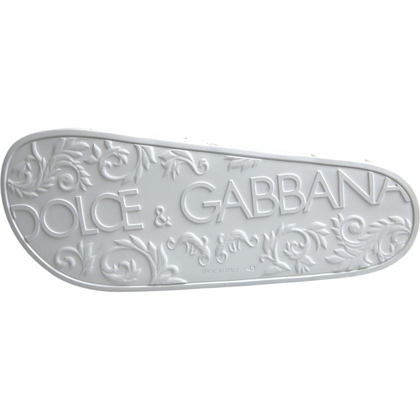 Dolce & Gabbana White Rubber Slides Sandals Beachwear Shoes Dolce & Gabbana