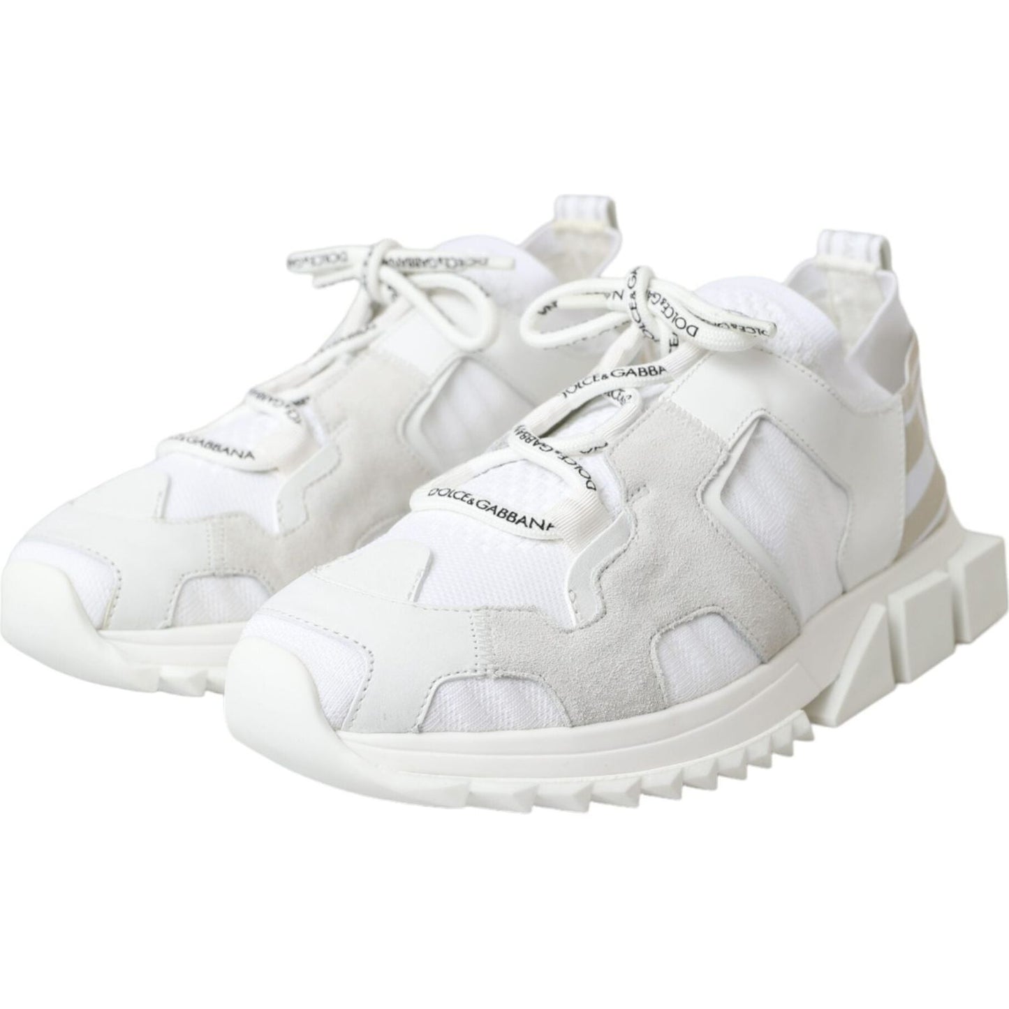 Dolce & Gabbana White Mesh Sorrento Trekking Sneakers Men Shoes Dolce & Gabbana