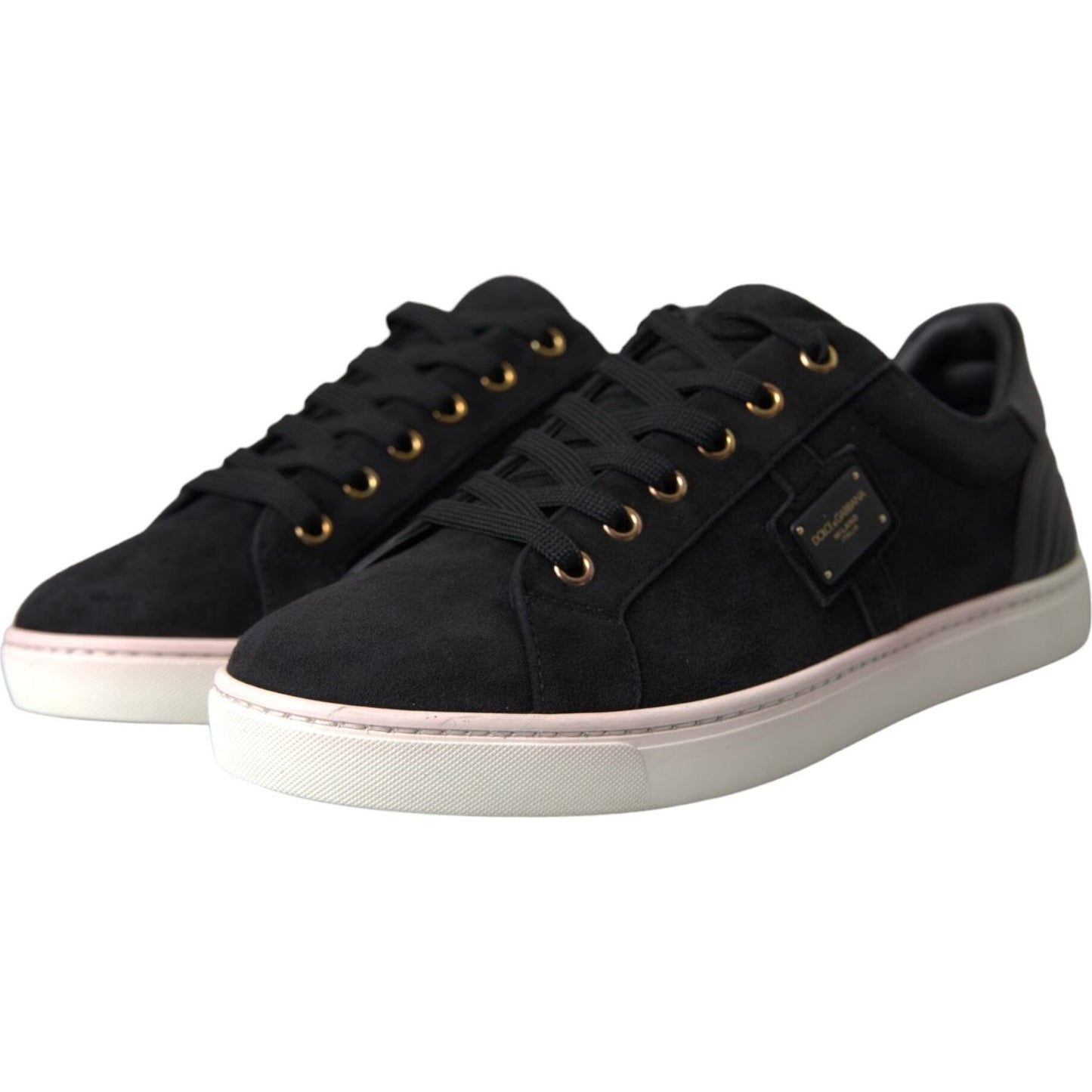 Dolce & Gabbana Black Suede Leather Men Low Top Sneakers Men Shoes Dolce & Gabbana