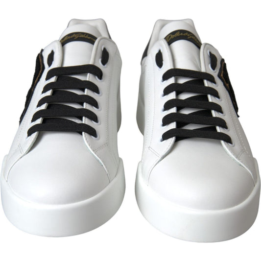 Dolce & Gabbana White Leather DG Logo Casual Low Top Sneakers Shoes Dolce & Gabbana