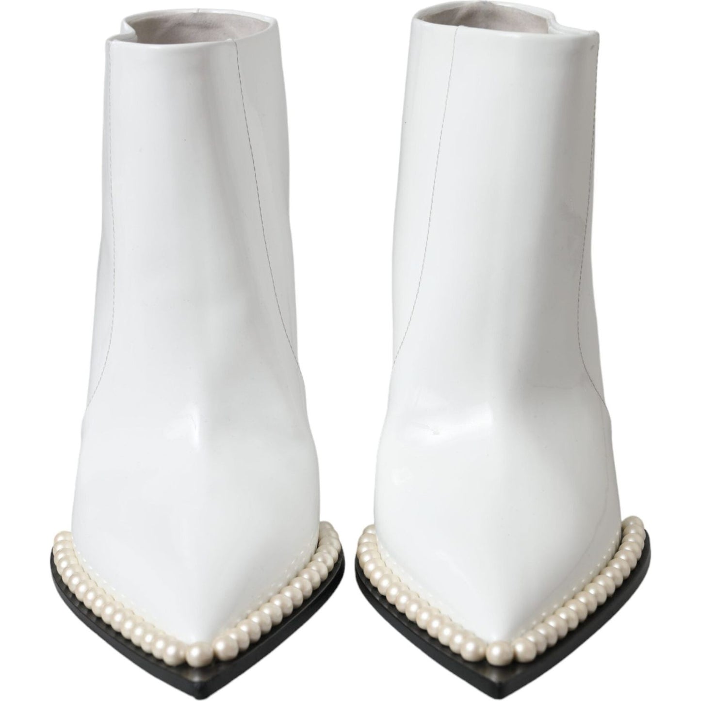 Dolce & Gabbana White Pearl Leather Pumps Heels Boots Shoes Dolce & Gabbana