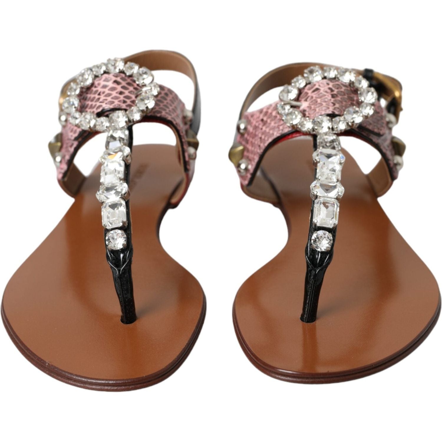 Dolce & Gabbana Multicolor Crystal Sandals Flip Flops Shoes