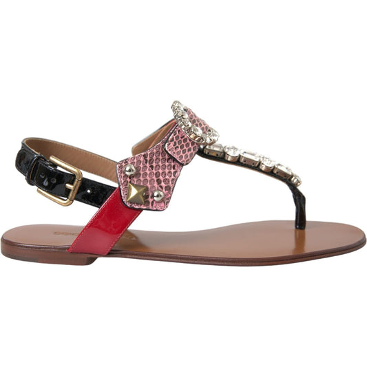 Dolce & Gabbana Multicolor Crystal Sandals Flip Flops Shoes Dolce & Gabbana