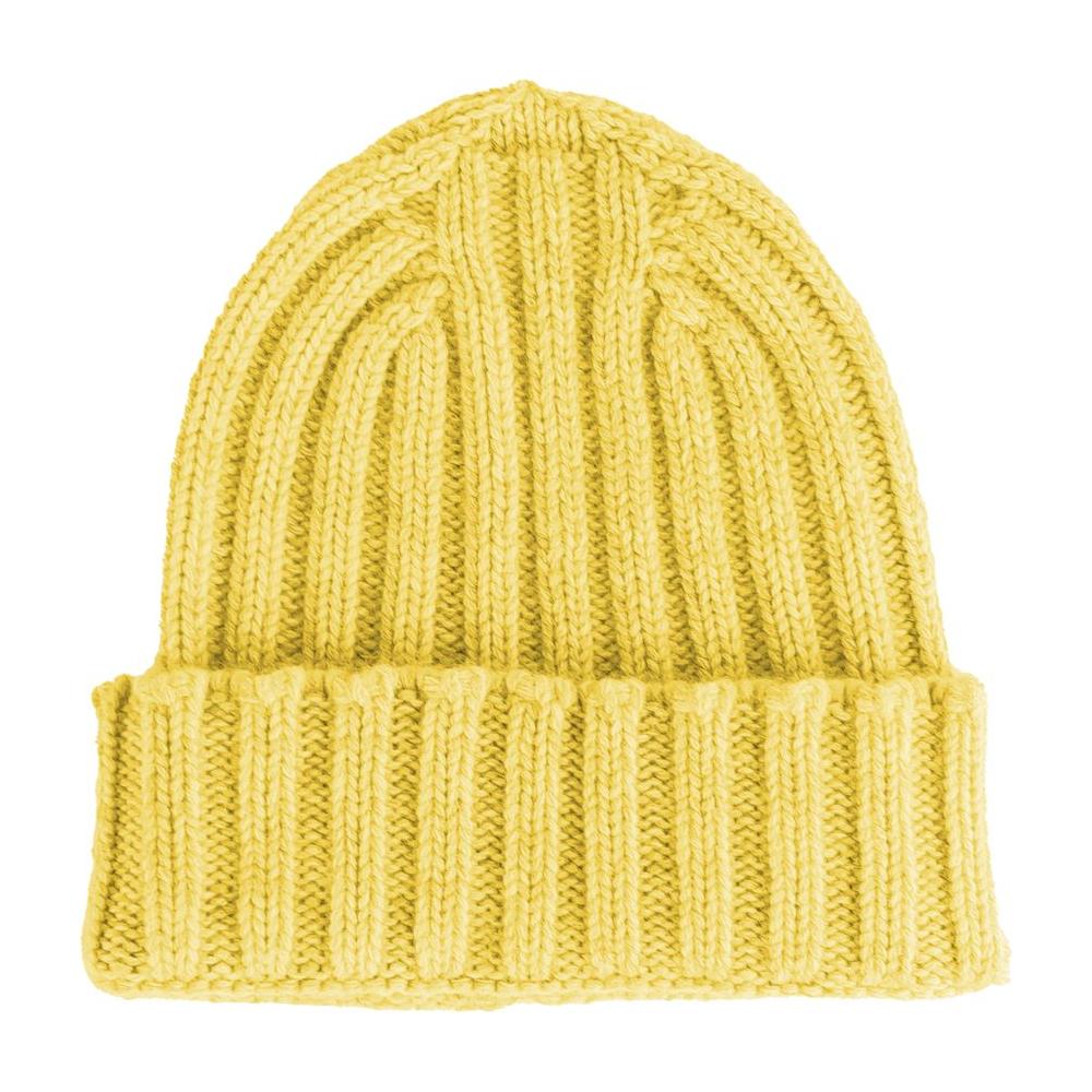 Made in Italy Yellow Cashmere Hats & Cap Made in Italy