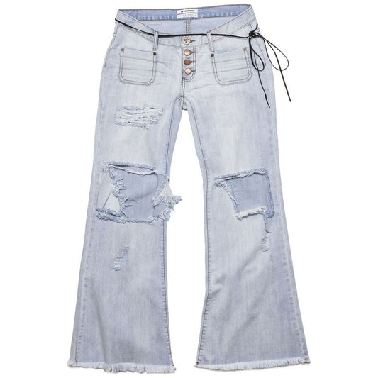 One Teaspoon Light Blue Cotton Women's Flared Jean One Teaspoon