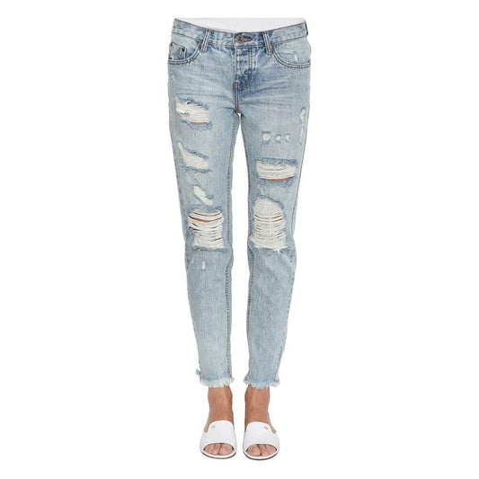 One Teaspoon Light Blue Cotton Women Jeans One Teaspoon