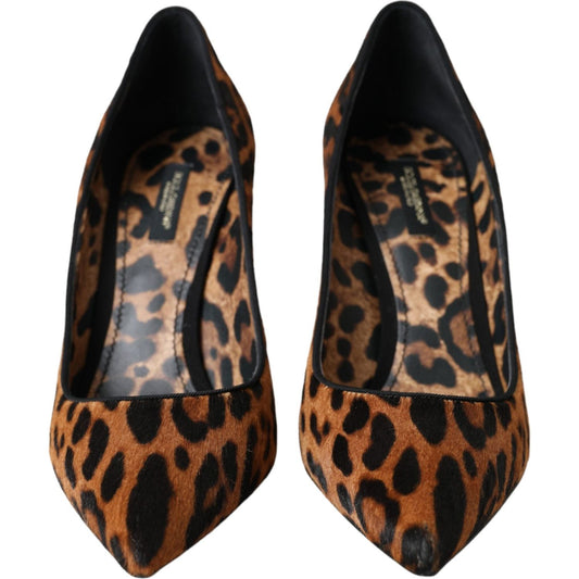 Dolce & Gabbana Brown Leopard Calf Hair Heels Pumps Shoes Dolce & Gabbana