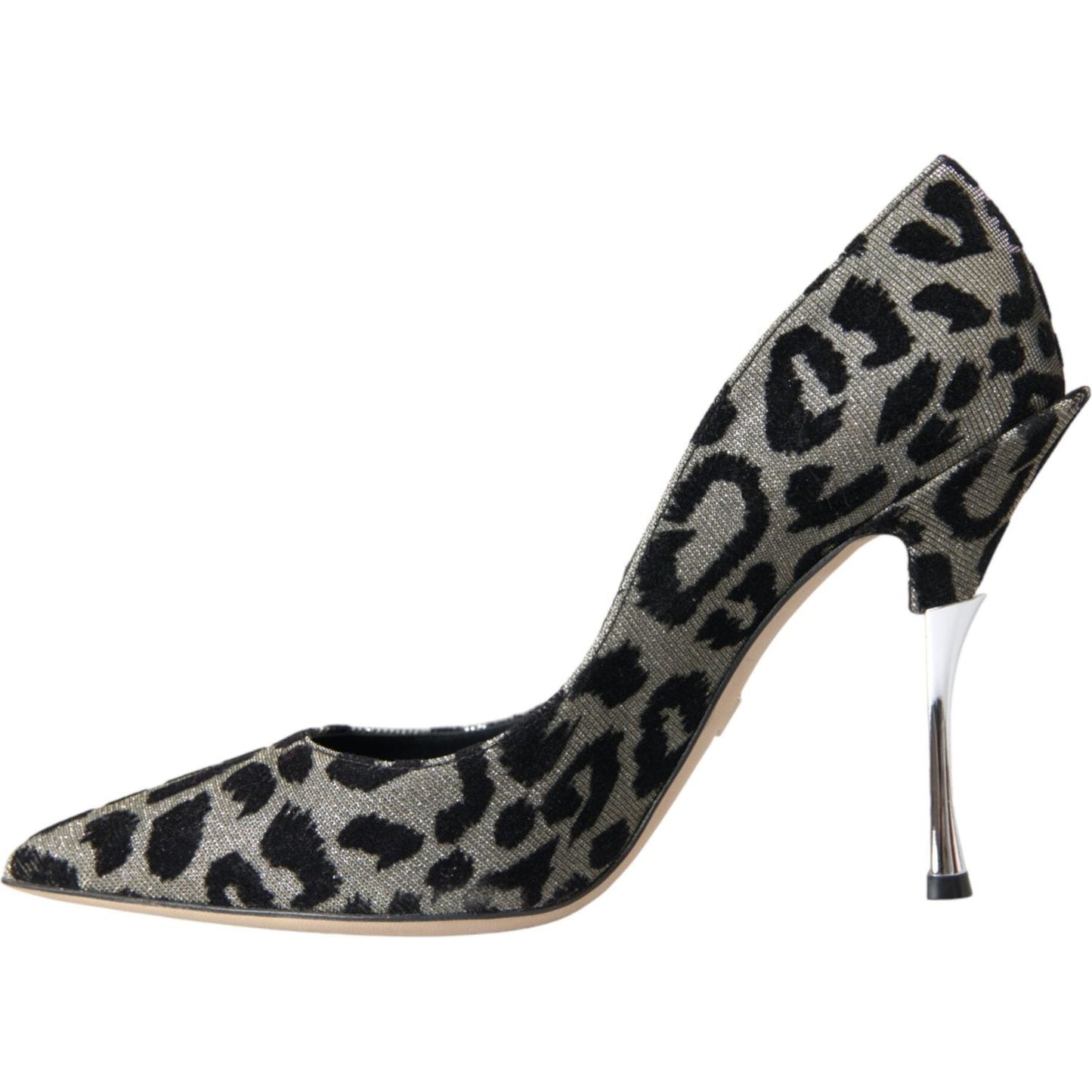 Dolce & Gabbana Silver Black Leopard Lurex Heels Pumps Shoes Dolce & Gabbana