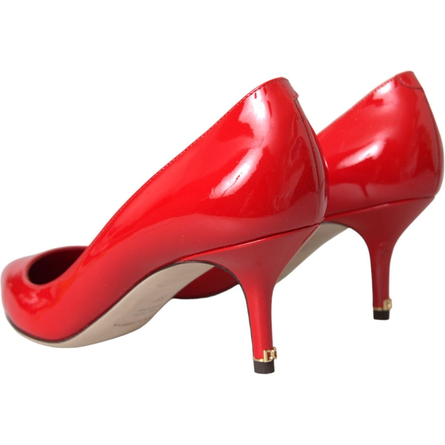 Dolce & Gabbana Red Patent Leather Kitten Heels Pumps Shoes Dolce & Gabbana