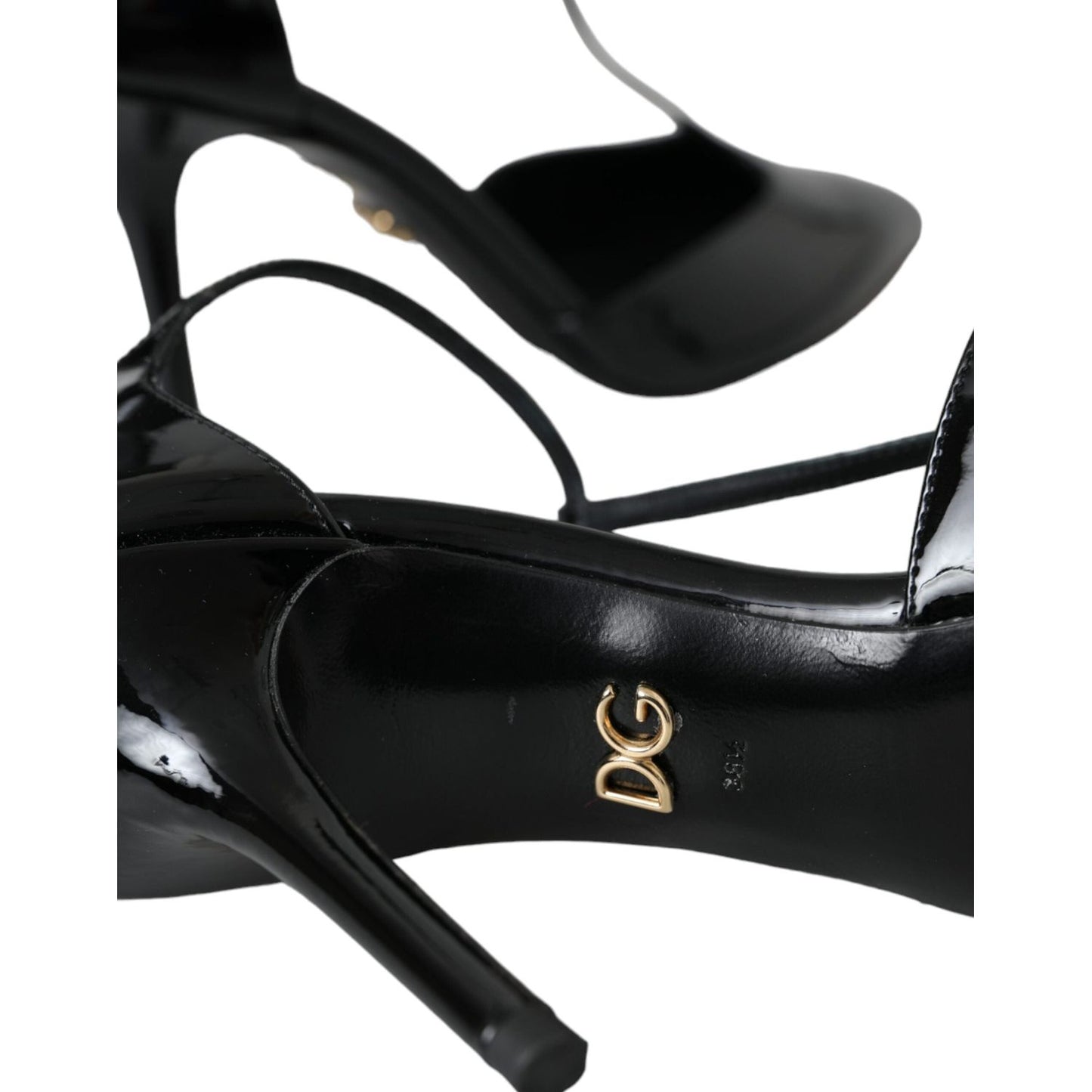 Dolce & Gabbana Black Patent Leather T-strap Heel Pumps Shoes Dolce & Gabbana