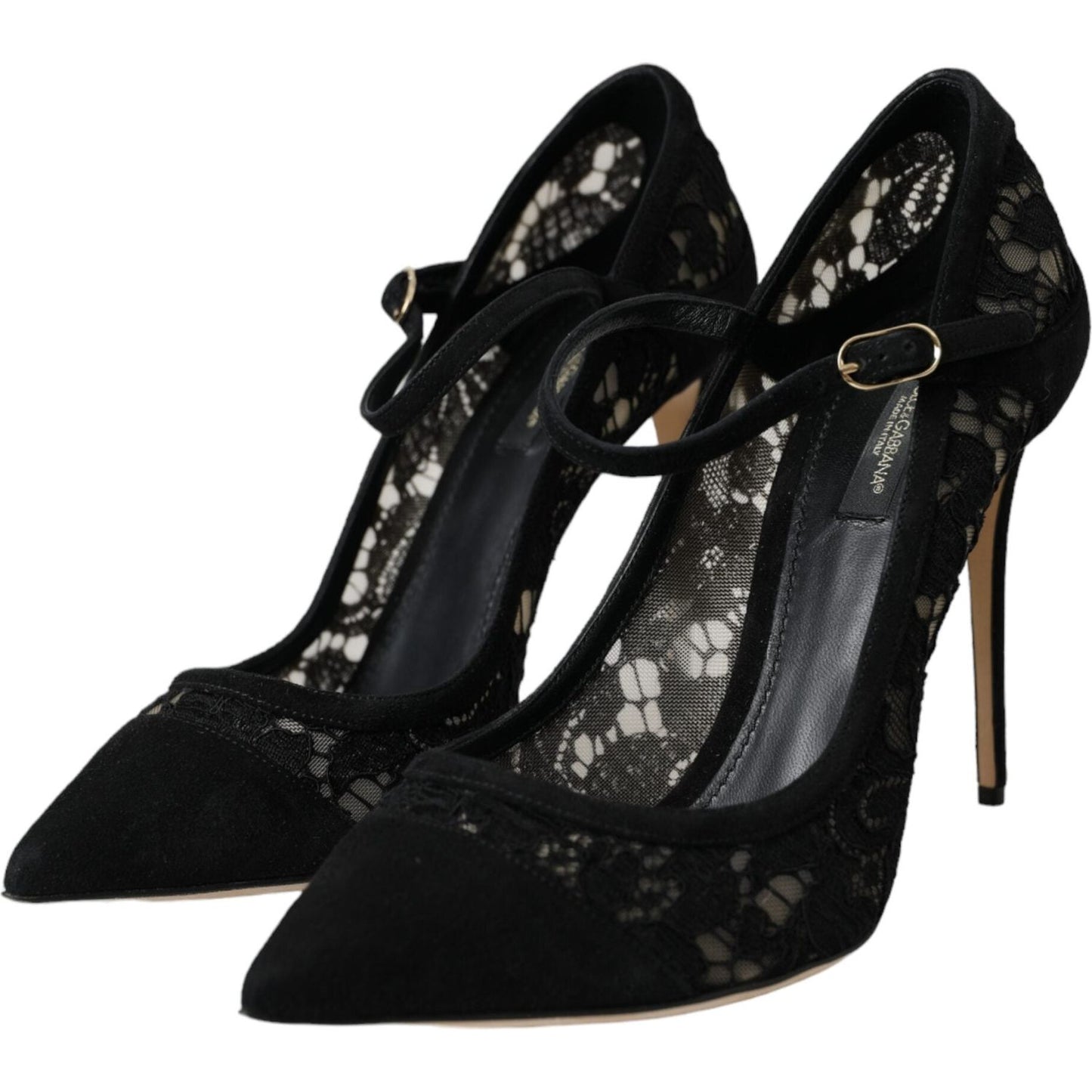 Dolce & Gabbana Black Taormina Lace Mary Janes Pumps Shoes Dolce & Gabbana