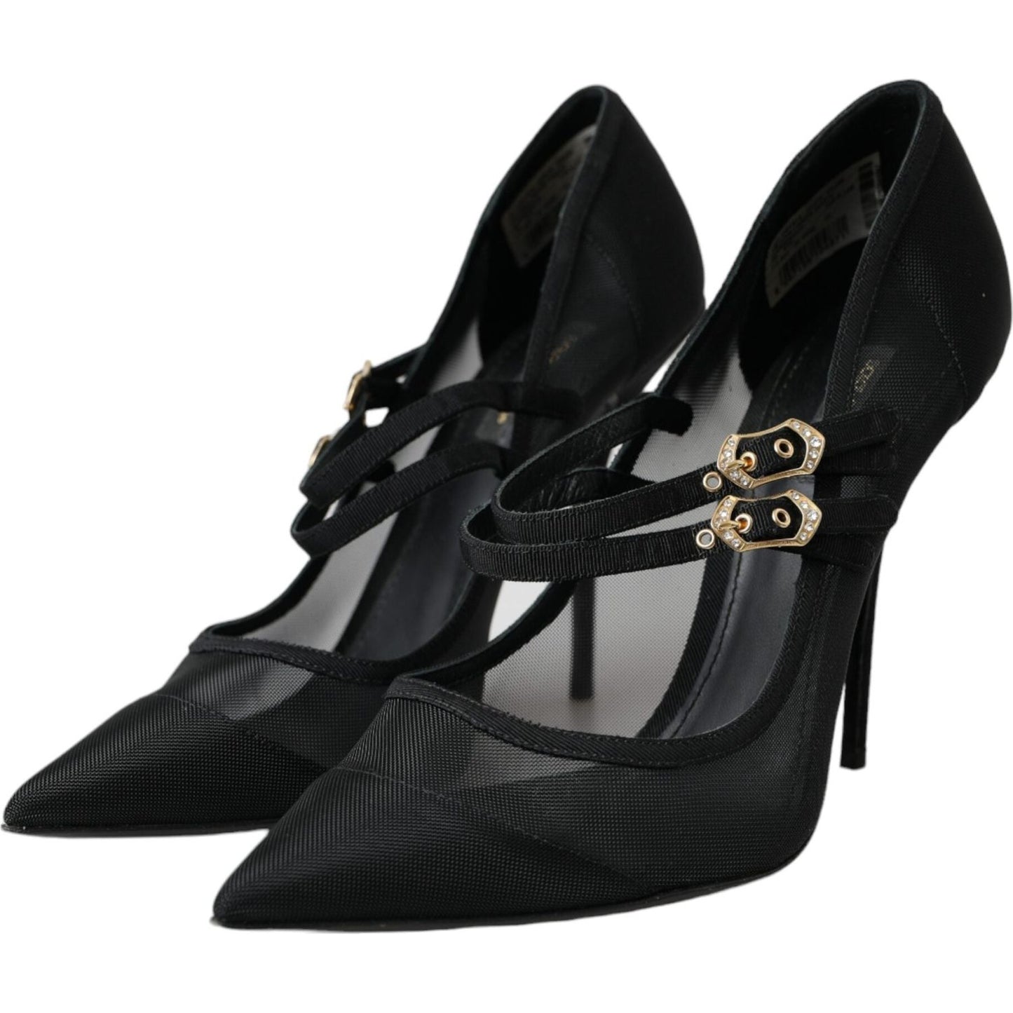 Dolce & Gabbana Black Mesh Mary Janes Heels Pumps Shoes Dolce & Gabbana