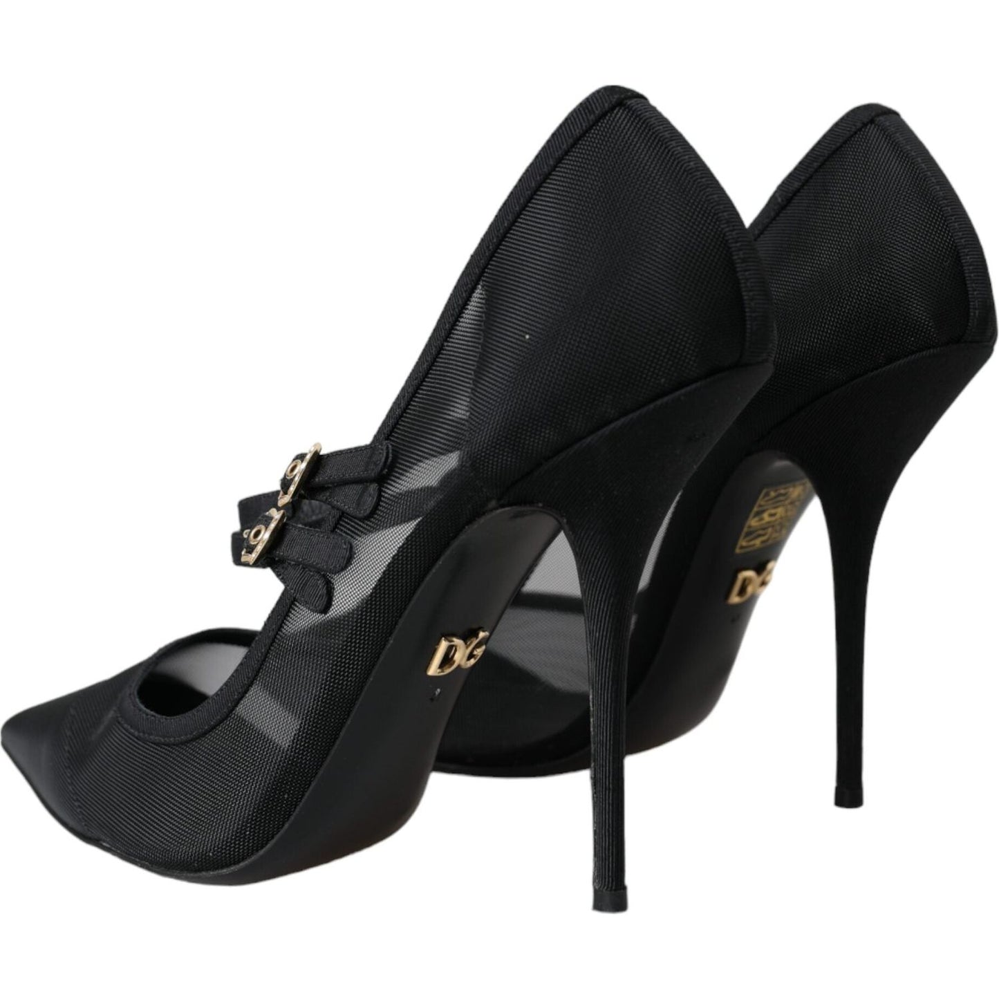 Dolce & Gabbana Black Mesh Mary Janes Heels Pumps Shoes Dolce & Gabbana