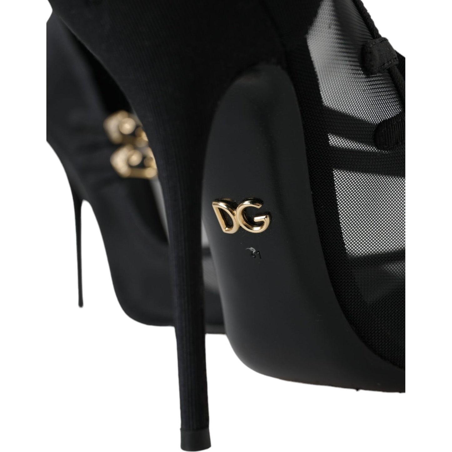 Dolce & Gabbana Black Mesh Mary Janes Heels Pumps Shoes Dolce & Gabbana