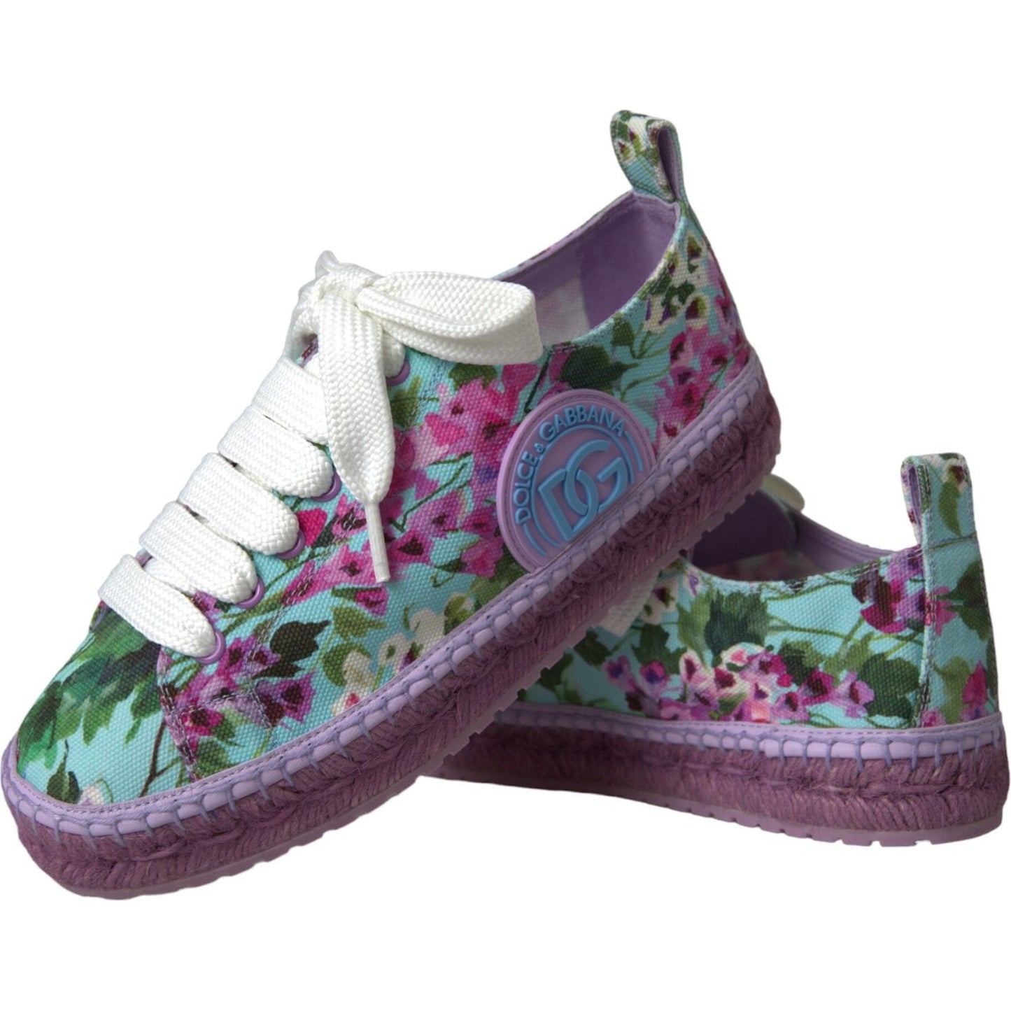 Dolce & Gabbana Multicolor Canvas Floral Espadrilles Sneakers Shoes Dolce & Gabbana