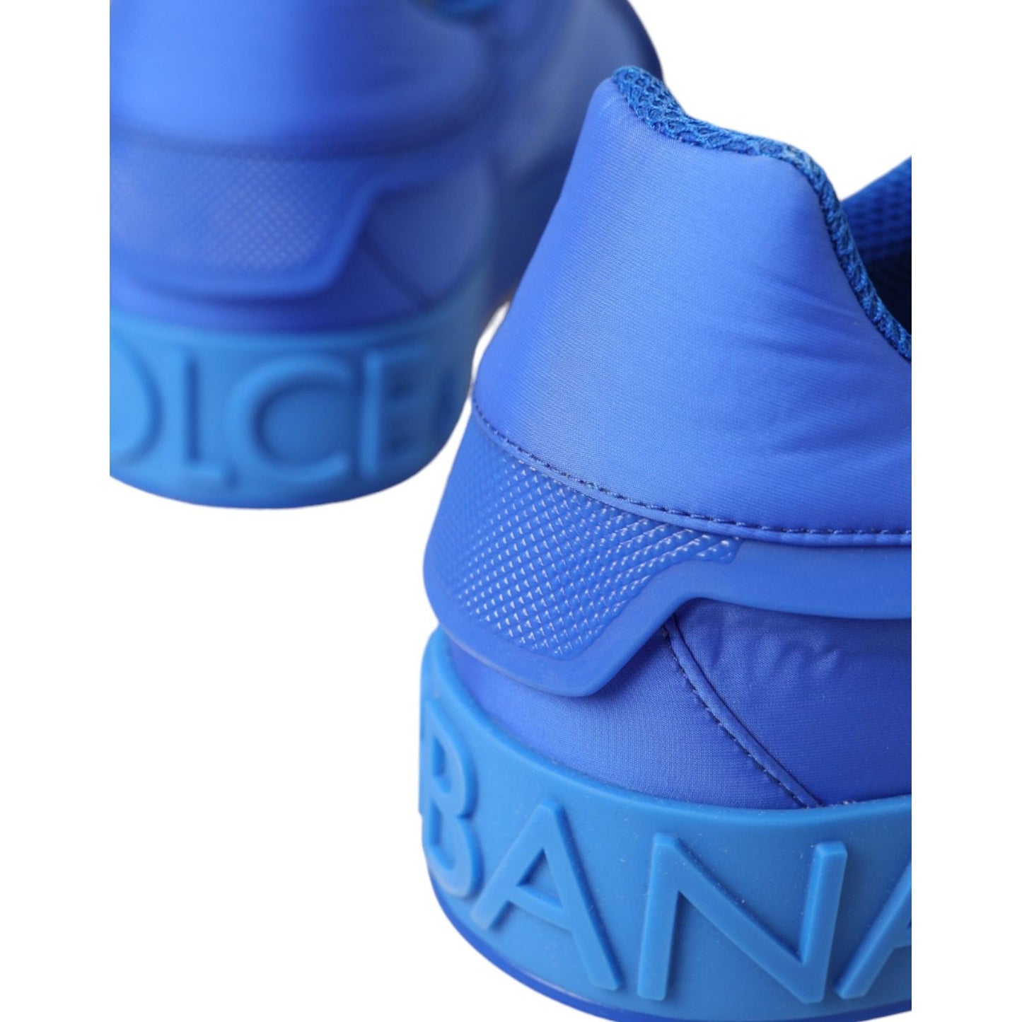 Dolce & Gabbana Blue Leather Fabric Low Top Sneakers Shoes Dolce & Gabbana