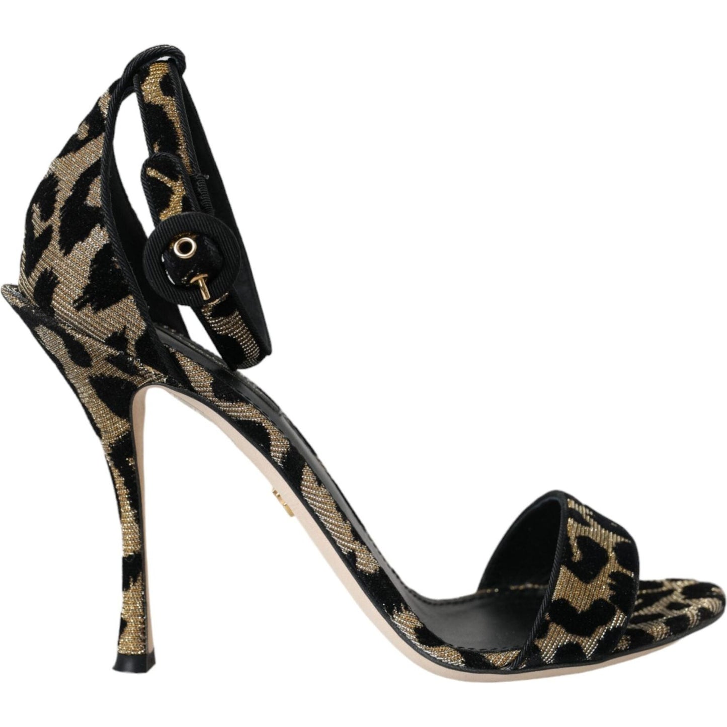 Dolce & Gabbana Gold Leopard Lurex High Heel Sandals Shoes Dolce & Gabbana