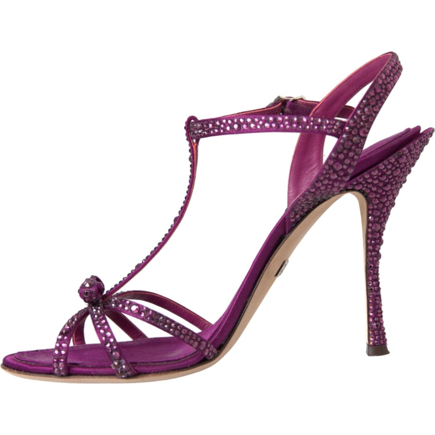 Dolce & Gabbana Purple Strass Ankle Strap Heels Sandals Shoes Dolce & Gabbana