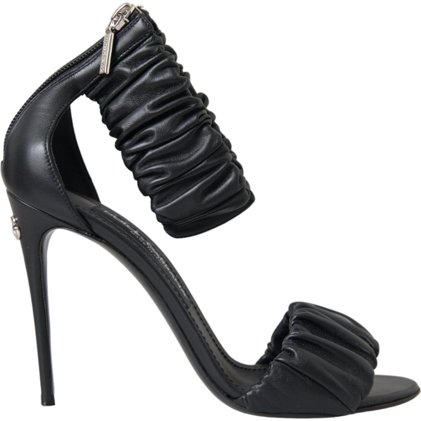 Dolce & Gabbana Black Leather Keira Heels Sandals Shoes Dolce & Gabbana