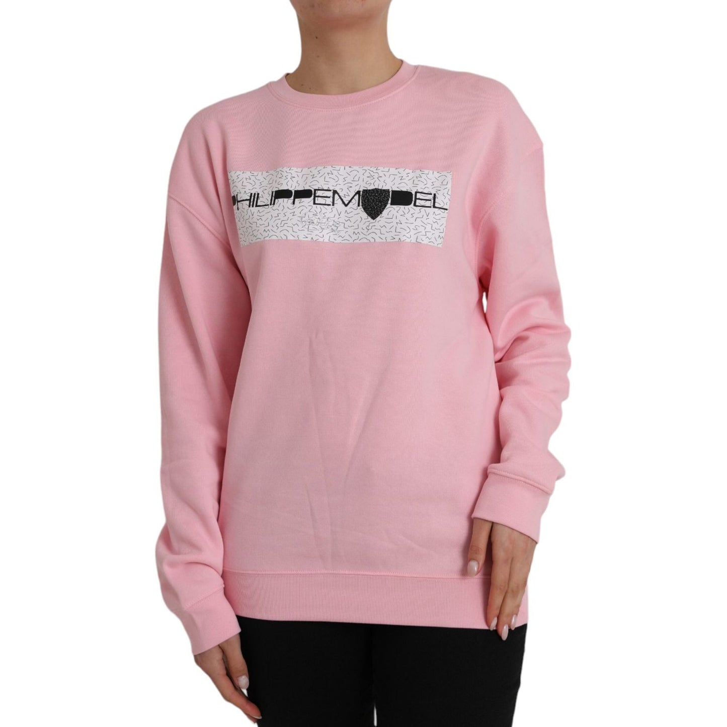 Philippe Model Pink Cotton Logo Print Long Sleeves Pullover Sweater Philippe Model