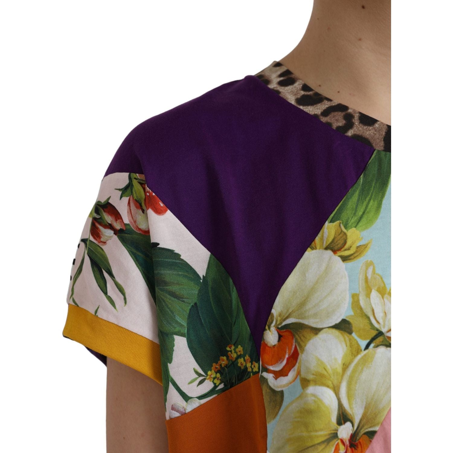 Dolce & Gabbana Multicolor Patchwork Cotton Silk Blouse Top